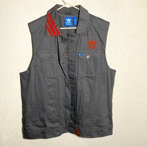 Gray and red Adidas vest XL